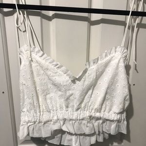 For Love and Lemons Eyelet Charlotte Crop Top